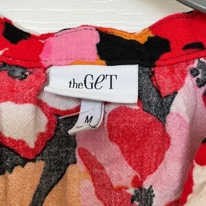 theGET Floral Print Romper in Red, Pink & Black